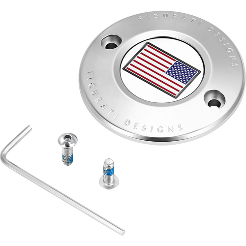 Figurati Designs - Figurati Designs Timing Cover - Stainless Steel with American Flag - 2 Hole - FD20-TC-2H-SS