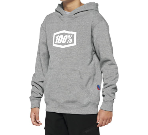 100% - 100% Icon Youth Hoody - 20030-00004 - Heather Gray - Small