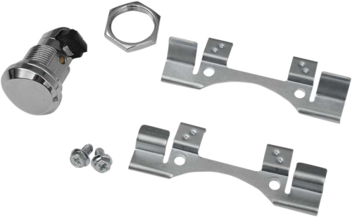 Drag Specialties - Drag Specialties Push-Button Fuel Door Latch - Chrome - 0703-0631