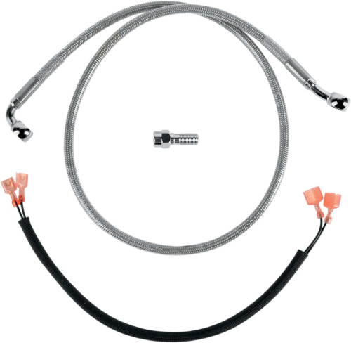 Drag Specialties - Drag Specialties Standard Length Rear Stainless Steel Brake Line Kit - Clear - 640222
