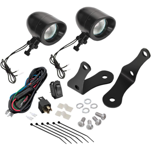 Show Chrome - Show Chrome 2 3/8in. Forged Bar Light Kit - Mini Halogen - Black - 30109BK