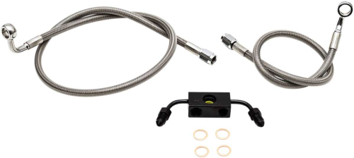 LA Choppers - LA Choppers Stainless Steel Brake Line Kit - 12-14in. Ape Hangers - LA-8321B13
