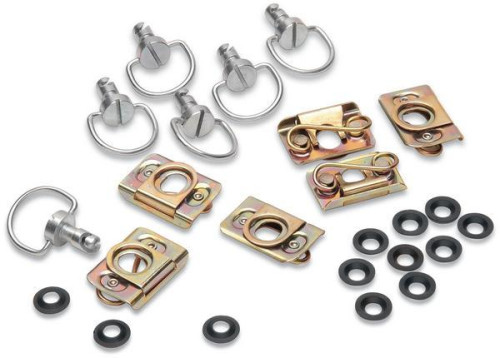 Cycle Performance - Cycle Performance Quick-Fasin Kit - Fiberglass D-Ring Kit with Clips - Silver - 9030