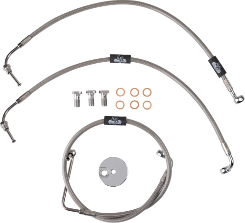 LA Choppers - LA Choppers Stainless Steel Brake Line Kit - 12in.-14in. Ape Hangers - LA-8230B13