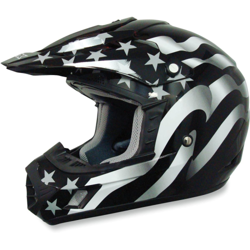 AFX - AFX FX-17Y Flag Stealth Youth Helmet - 0111-0695 - Stealth Flag - Large