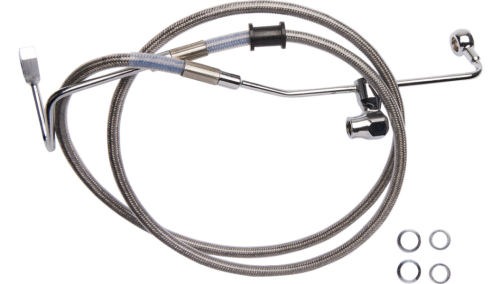 Drag Specialties - Drag Specialties Clear Coated Standard Length ABS Stainless Steel Rear Brake Line Kit - 1741-6334