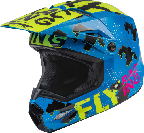 Fly Racing - Fly Racing Kinetic Scan Youth Helmet - F73-3492YL - Blue/Hi-Vis/Pink - Large