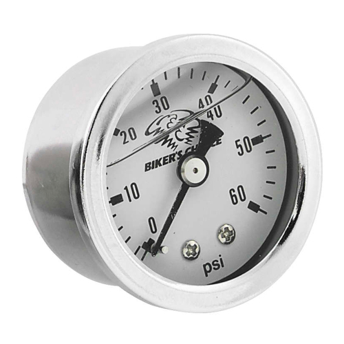 Bikers Choice - Bikers Choice Liquid-Filled Oil Pressure Gauge - White - BC00060