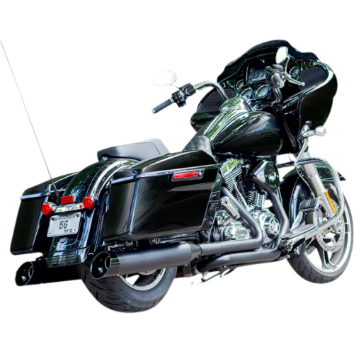 S&S Cycle - S&S Cycle 4-1/2in. MK45 Cutlass Performance Mufflers - Guardian Black with Gloss Black Cutlass End Caps - 550-1016