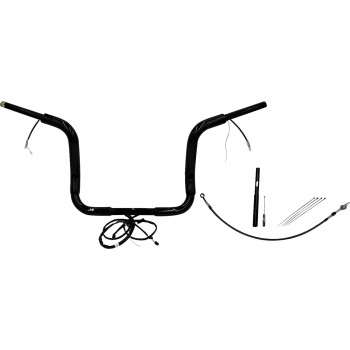 Fat Baggers, Inc. - Fat Baggers, Inc. 1-1/2in. Plug and Play EZ Install Round Top Handlebar Kit - Black - 812412-B