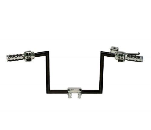 LA Choppers - LA Choppers 1-1/4in. Slim Mutha Z-Bar Style Handlebar - 12in. - Black - LA-7302-12SB