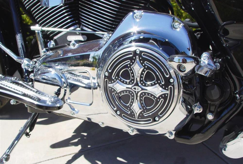 Precision Billet - Precision Billet Dark Side Billet Derby Cover - Chrome - DRK-230-5H-CHR