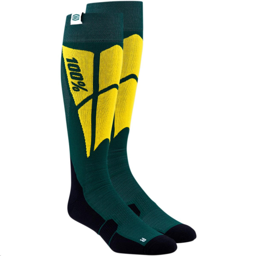 100% - 100% Hi Side Riding Socks - 24008-005-18 - Green - Lg-XL