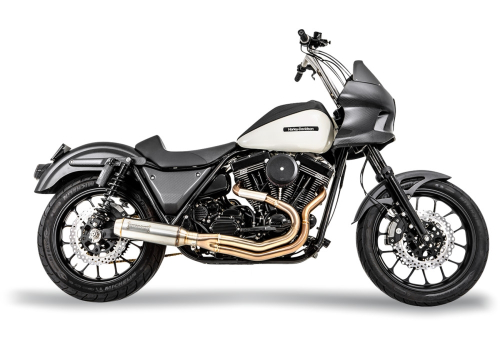 Bassani Manufacturing - Bassani Manufacturing 2-into-1 Exhaust System with Super Bike 4in. Muffler - Stainless Steel - 1FXR3SS