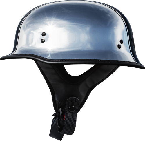 Highway 21 - Highway 21 9MM German Beanie Helmet - 77-1002M - Chrome - Medium