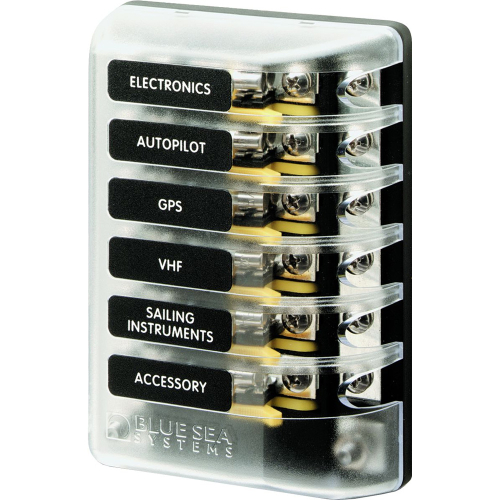 Blue Sea Systems - Blue Sea 5015 ST Glass Fuse Block w/Negative Bus