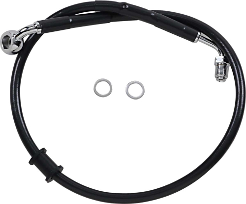 Drag Specialties - Drag Specialties Extended Stainless Steel Front Brake Line Kit - Black Vinyl Coated - 25-1/4in. - 1741-5819