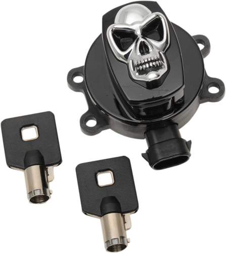 Drag Specialties - Drag Specialties Skull Ignition Switch - Gloss Black - 2106-0421