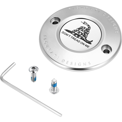 Figurati Designs - Figurati Designs Timing Cover - Stainless Steel with Black Dont Tread On Me - 2 Hole - FD40-TC-2H-SS