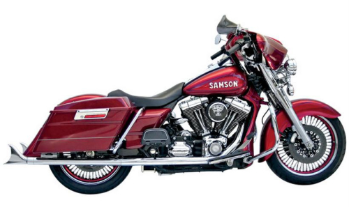 Samson - Samson True Dual Crossover Exhaust System - 33in. Slip-Ons with Removable Longtail Tips - Chrome - FL4-455