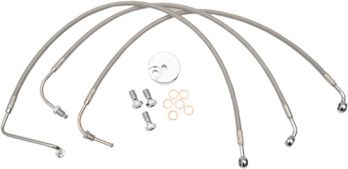 LA Choppers - LA Choppers Stainless Steel Brake Line Kit - 12in.-14in. Ape Hangers - LA-8005B13