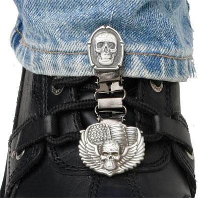 Ryder Clips - Ryder Clips Laced Boots Two Clip Version - Bones/Skull - BSL-FC