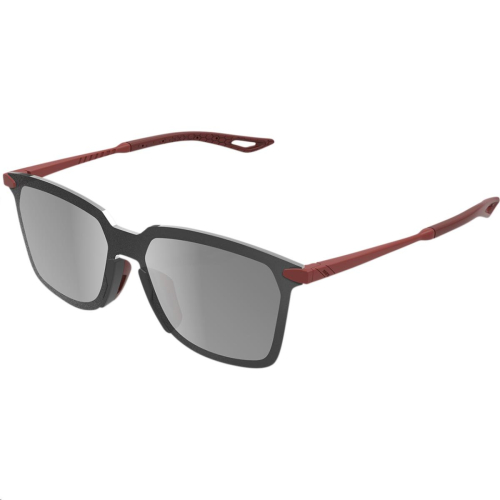 100% - 100% Legere Square Sunglasses - 61041-392-76 - Soft Tact Crimson/Hiper Silver Mirror Lenss - OSFA