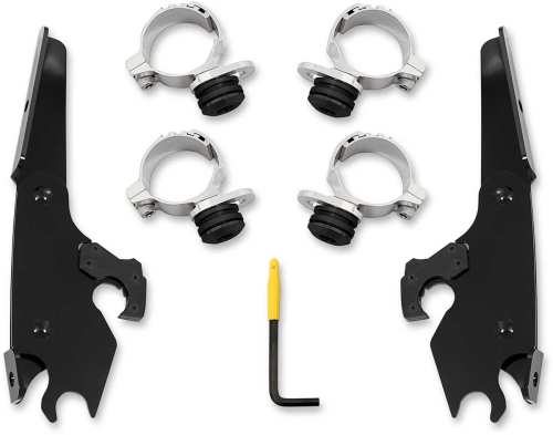 Memphis Shades - Memphis Shades Batwing Fairing for Trigger-Lock Mounting Kit - Black - MEB2027