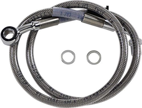Drag Specialties - Drag Specialties Extended Stainless Steel Front Brake Line Kit - Clear Coated - 28 3/4in. - 1741-5789