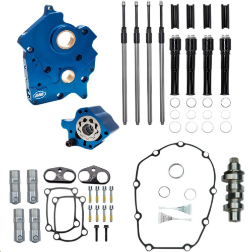 S&S Cycle - S&S Cycle Chain Drive Camchest Kit for M-Eight - Gloss Black Pushrod Tubes with 465 Cam - 310-1011A
