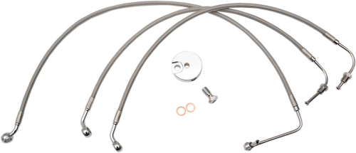 LA Choppers - LA Choppers Stainless Steel Brake Line Kit - 12in.-14in. Ape Hangers - LA-8011B13