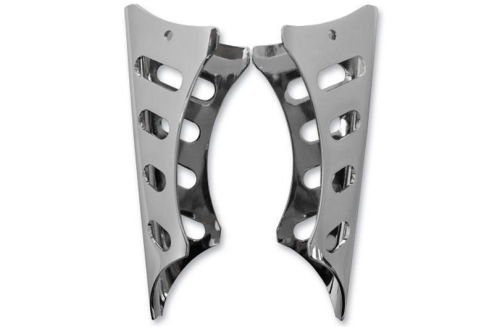 LA Choppers - LA Choppers Clamp On Gussets for 1-1/4in. Handlebars - Oval Slots - Chrome - LA-7612-02