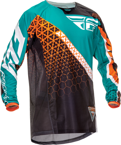 Fly Racing - Fly Racing Kinetic Trifecta Youth Jersey - 369-428YS - Black/Teal/Orange - Small