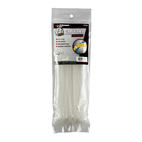 Performance Tools - Performance Tools 8in. Cable Ties - White (100pc.) - W2908