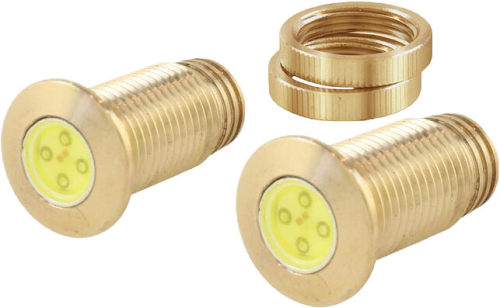 Bagger Nation - Bagger Nation Lightning Bolts LED Lights - White/Amber - Brass - BOLTS-DRL-BR