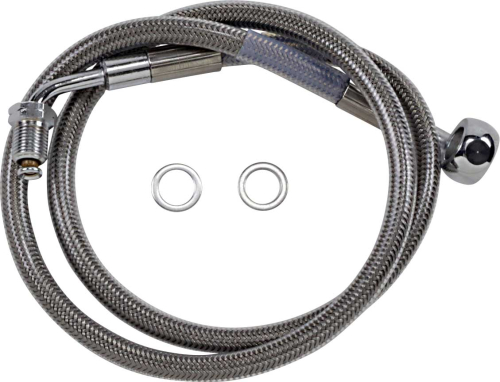 Drag Specialties - Drag Specialties Extended Stainless Steel Front Brake Line Kit - Clear Coated - 29-1/2in. - 1741-5804