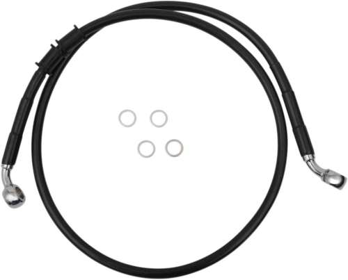 Drag Specialties - Drag Specialties Extended Length Stainless Steel Front Brake Line Kit - +4in. - Black Vinyl - 1741-5361