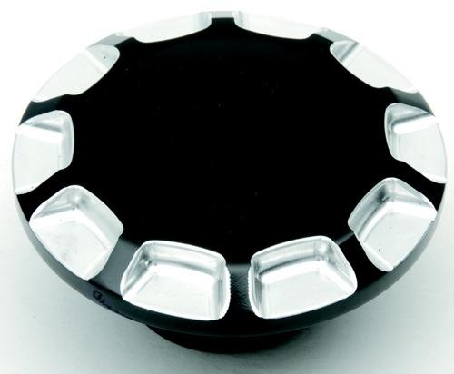 Drag Specialties - Drag Specialties Straight-Cut Gas Cap - Vented - Re-Machined Gloss Black - T03-0328-ABDS