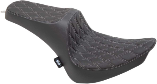 Drag Specialties - Drag Specialties Predator III Seat - Double Diamond - Silver Thread - 0802-1360