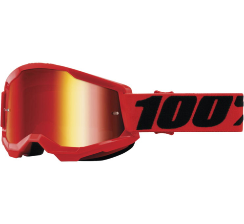 100% - 100% Strata 2 Goggles - 50028-00004 - Red / Red Mirror Lens - OSFM
