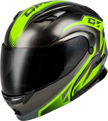 G-Max - G-Max MD-01 Volta Helmet - M101381068 - Black/Silver/Green Metallic - 2XL