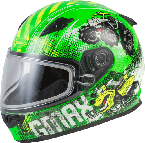 G-Max - G-Max GM-49Y Beasts Youth Helmet - G24911672 - Neon Green/HI-Vis - Large