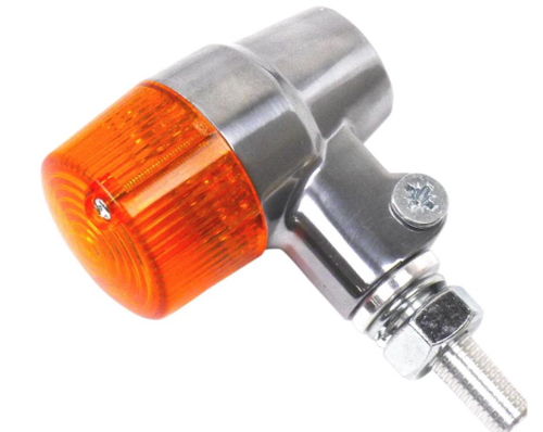 K&S Technologies - K&S Technologies Polished Aluminum Marker LED Lights - Round #3 with Amber Lens - Two Wire - 26-8602