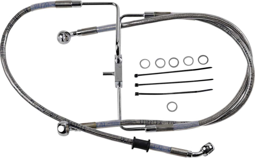 Drag Specialties - Drag Specialties Extended Stainless Steel Front Brake Line Kit - Clear Coated - 33in. - 1741-5847