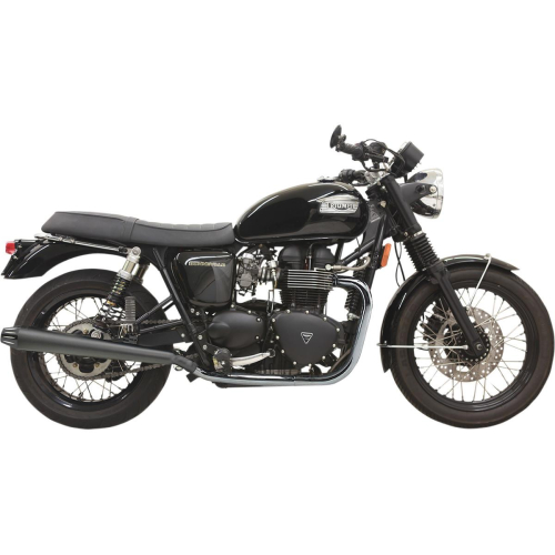 Bassani Manufacturing - Bassani Manufacturing 4in. Cone-Shaped Slip-On - Black with Tapered Black Billet Endcap with Contrasting Flute - 7B27KB