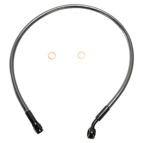 Magnum - Magnum Polished Stainless Designer Series ABS Front Upper Brake Line - 10mm., 180deg. Banjo - 38in. - AS47124