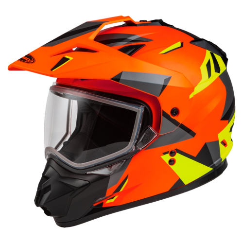 G-Max - G-Max GM-11S Ripcord Adventure Snow Helmet - A2114146 - Matte Neon Orange/Hi-Vis - Large