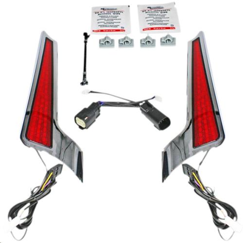 Custom Dynamics - Custom Dynamics Fascia LED Panel - Chrome With Red Lens - CD-FASCIA-BCMCR