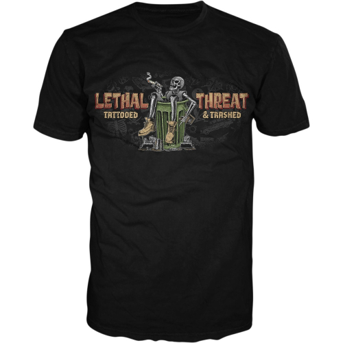 Lethal Threat - Lethal Threat Tattooed and Trashed T-Shirt - LT20892XL - Black - X-Large