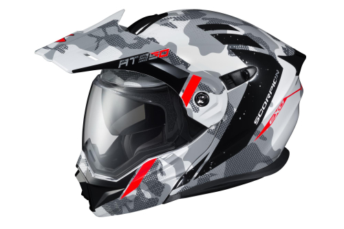Scorpion - Scorpion EXO-AT950 Outrigger Snow Helmet with Dual Lens Shield - 95-1626-SD - White/Gray - X-Large